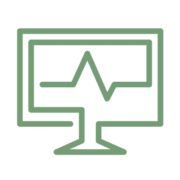 Datorhjälp 2 Skärm med pulslinje och grafik